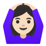 Google(Android) Woman Gesturing Ok: Light Skin Tone Emoji