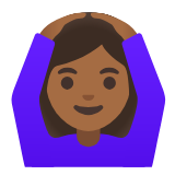 Google(Android) Woman Gesturing Ok: Medium-Dark Skin Tone Emoji