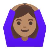 Google(Android) Woman Gesturing Ok: Medium Skin Tone Emoji