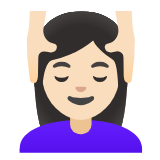 Google(Android) Woman Getting Massage: Light Skin Tone Emoji