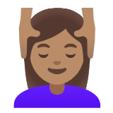 Google(Android) Woman Getting Massage: Medium Skin Tone Emoji