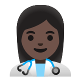 Google(Android) Woman Health Worker: Dark Skin Tone Emoji