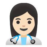 Google(Android) Woman Health Worker: Light Skin Tone Emoji