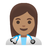 Google(Android) Woman Health Worker: Medium Skin Tone Emoji