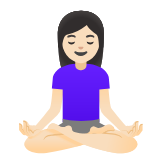 Google(Android) Woman In Lotus Position: Light Skin Tone Emoji