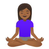 Google(Android) Woman In Lotus Position: Medium-Dark Skin Tone Emoji