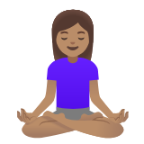 Google(Android) Woman In Lotus Position: Medium Skin Tone Emoji