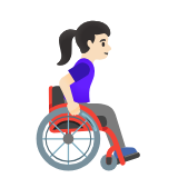 Google(Android) Woman In Manual Wheelchair Facing Right: Light Skin Tone Emoji