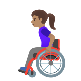 Google(Android) Woman In Manual Wheelchair: Medium Skin Tone Emoji