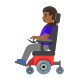 Google(Android) Woman In Motorized Wheelchair: Medium-Dark Skin Tone Emoji