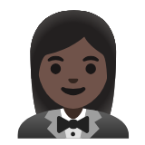 Google(Android) Woman In Tuxedo: Dark Skin Tone Emoji