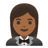 Google(Android) Woman In Tuxedo: Medium-Dark Skin Tone Emoji