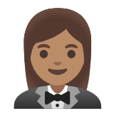 Google(Android) Woman In Tuxedo: Medium Skin Tone Emoji