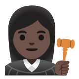 Google(Android) Woman Judge: Dark Skin Tone Emoji