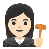 Google(Android) Woman Judge: Light Skin Tone Emoji