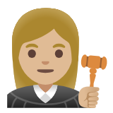 Google(Android) Woman Judge: Medium-Light Skin Tone Emoji