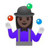 Google(Android) Woman Juggling: Dark Skin Tone Emoji