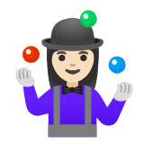 Google(Android) Woman Juggling: Light Skin Tone Emoji