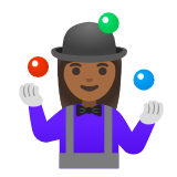 Google(Android) Woman Juggling: Medium-Dark Skin Tone Emoji