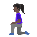 Google(Android) Woman Kneeling: Dark Skin Tone Emoji