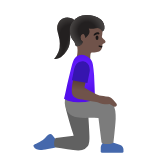 Google(Android) Woman Kneeling Facing Right: Dark Skin Tone Emoji