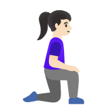 Google(Android) Woman Kneeling Facing Right: Light Skin Tone Emoji