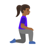 Google(Android) Woman Kneeling Facing Right: Medium-Dark Skin Tone Emoji