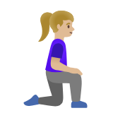 Google(Android) Woman Kneeling Facing Right: Medium-Light Skin Tone Emoji