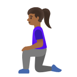 Google(Android) Woman Kneeling: Medium-Dark Skin Tone Emoji