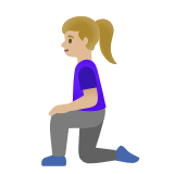 Google(Android) Woman Kneeling: Medium-Light Skin Tone Emoji