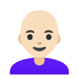 Google(Android) Woman: Light Skin Tone, Bald Emoji