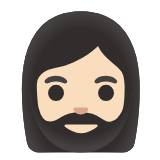 Google(Android) Woman: Light Skin Tone, Beard Emoji