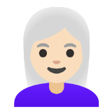 Google(Android) Woman: Light Skin Tone, White Hair Emoji