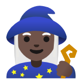 Google(Android) Woman Mage: Dark Skin Tone Emoji