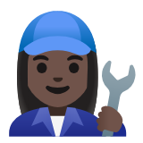 Google(Android) Woman Mechanic: Dark Skin Tone Emoji