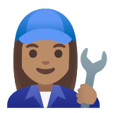 Google(Android) Woman Mechanic: Medium Skin Tone Emoji