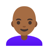 Google(Android) Woman: Medium-Dark Skin Tone, Bald Emoji