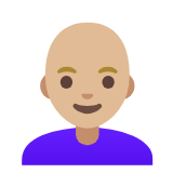 Google(Android) Woman: Medium-Light Skin Tone, Bald Emoji