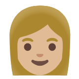 Google(Android) Woman: Medium-Light Skin Tone Emoji