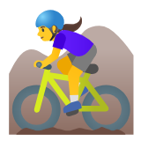 Google(Android) Woman Mountain Biking Emoji