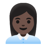 Google(Android) Woman Office Worker: Dark Skin Tone Emoji