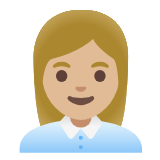 Google(Android) Woman Office Worker: Medium-Light Skin Tone Emoji