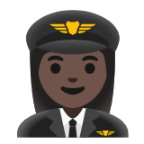 Google(Android) Woman Pilot: Dark Skin Tone Emoji