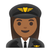 Google(Android) Woman Pilot: Medium-Dark Skin Tone Emoji