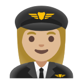 Google(Android) Woman Pilot: Medium-Light Skin Tone Emoji