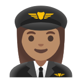 Google(Android) Woman Pilot: Medium Skin Tone Emoji