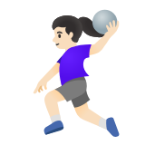 Google(Android) Woman Playing Handball: Light Skin Tone Emoji