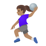 Google(Android) Woman Playing Handball: Medium Skin Tone Emoji