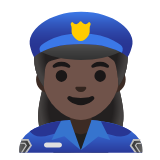 Google(Android) Woman Police Officer: Dark Skin Tone Emoji