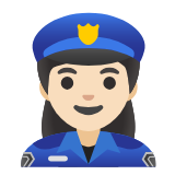 Google(Android) Woman Police Officer: Light Skin Tone Emoji